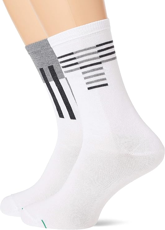 punto blanco duplo corto algodón sport rayas 男士袜子 白色 xg